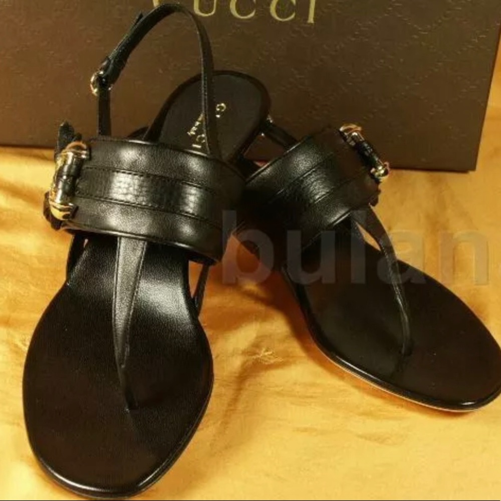 GUCCI INCA NERO SANDALS SIZE 37 NEW IN BOX